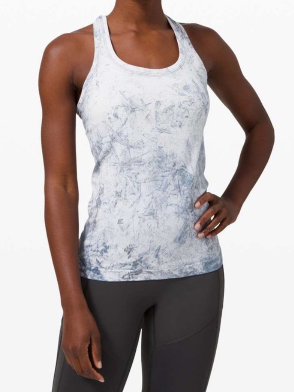 LULULEMON Swiftly Tech Racerback 2.0 in Multi Dye White / Grey / Black Size 10
